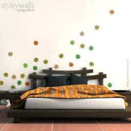 Leaves Wall Decal, Sticker, Decor, Autumn Spring Living Room Home Decor - thumbnail 2