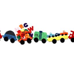 Alphabet Train Felt Board Set, Montessori Toys Toddler Learning Activities, Travel Gift For Kids, Birthday Party Gifts, Preschool - thumbnail 2