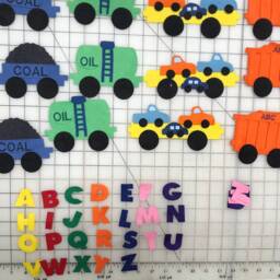 Alphabet Train Felt Board Set, Montessori Toys Toddler Learning Activities, Travel Gift For Kids, Birthday Party Gifts, Preschool - thumbnail 4