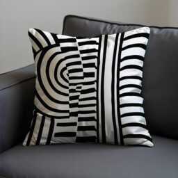Black & White Geometric Throw Pillow Cover, Bold Modern Abstract Cushion Case For Sofa Or Bed, Minimalist Monochrome Home Decor Accent - thumbnail 2