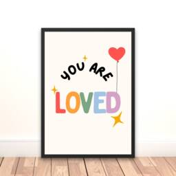 Childrens Affirmation Wall Art - Kids Bedroom Poster Set Of 3 Positive Quotes Loved Kind Happy Playroom Nursery Print Boys Girls - thumbnail 3