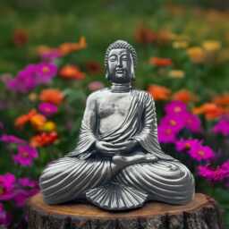 Concrete Buddha Statue Meditating Garden Figurine Stone Zen Ornament Outdoor Spiritual Decor Yoga Lover Gift Peaceful Home Decoration - thumbnail 1