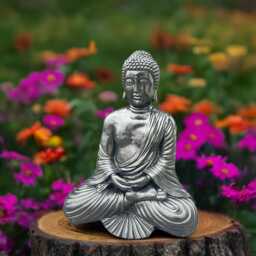 Concrete Buddha Statue Meditating Garden Figurine Stone Zen Ornament Outdoor Spiritual Decor Yoga Lover Gift Peaceful Home Decoration - thumbnail 2