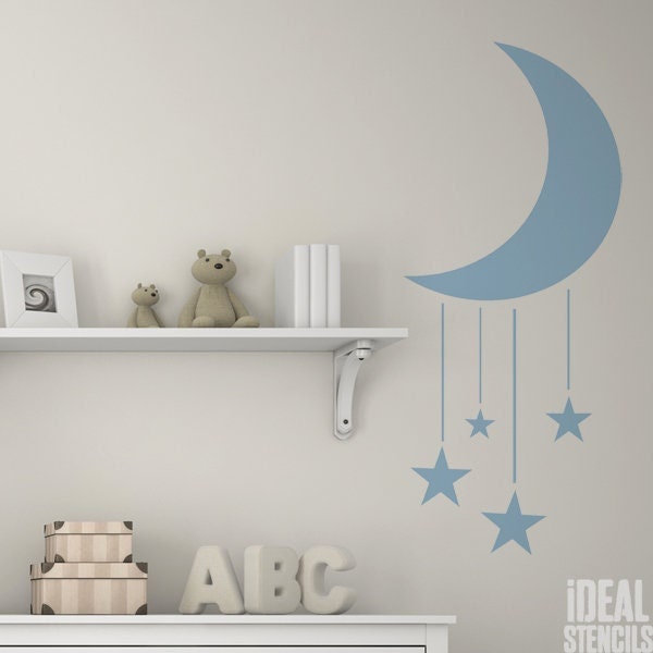 Moon & Stars Nursery Stencil Reusable Mylar, Wall Decor by Etsy ...
