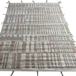 Hand-Knotted Moroccan Beni Ourain Rug, 100% Natural Wool, Modern Berber Carpet For Living Room - thumbnail 2