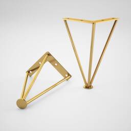 Brass Cabinet Legs Set Of 4, Gold Metal Furniture Legs, 10'' Height - thumbnail 4
