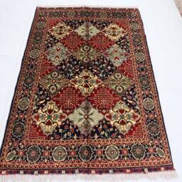 Afghan Geometric Rug, 3'6x5'2 Ft Top Quality Hand Knotted Soft Wool Handmade Area Turkmen Oriental Bukhara Rug 3x5 Living Room - thumbnail 2