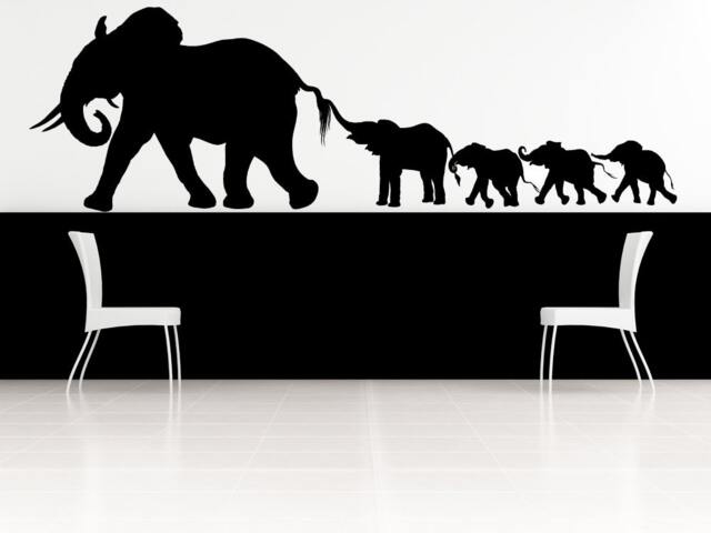 Elephant Nursery, Family Herd Decal, Jungle Wall Decor, Safari Design, African Art - image 1