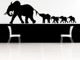 Elephant Nursery, Family Herd Decal, Jungle Wall Decor, Safari Design, African Art - thumbnail 1