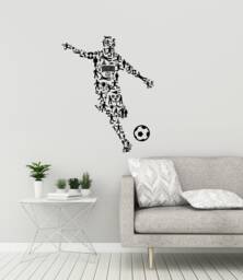 Soccer Player Vinyl Wall Decal Sports Kids Room Interior Stickers Mural - #2957Di - thumbnail 1