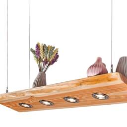 Larch Wood Ceiling Lamp, Natural Finish, For The Kitchen - Vintage Living Room Pendant Lamp Dining Light Led - thumbnail 2