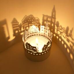 strasbourg Skyline Shadow Play - Mesmerizing Light Show Souvenir For Fans Captivating Candle Attachment - thumbnail 3