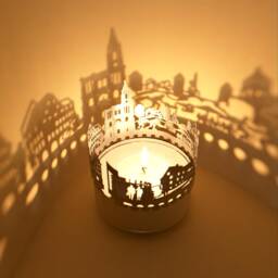 strasbourg Skyline Shadow Play - Mesmerizing Light Show Souvenir For Fans Captivating Candle Attachment - thumbnail 2