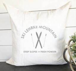 Custom Ski Pillow - 18 X 18, Home Decor, Cushion, Throw Pillow, Gift, Present, Custom Home, House, Winter Winter, Snow - thumbnail 1