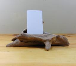 Carved Driftwood Business Card Holder For Vertically Standing Cards, Display, Display, Wood - thumbnail 1