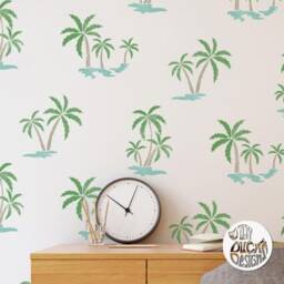 Stencil For Walls Miami Tropical Wall Stencil Palm Tree For Painting Diy Decor - thumbnail 1