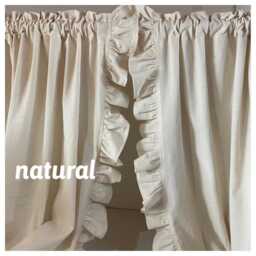 Curtain Panels -French Country Beach Cottage Chic Rod Pocket Ruffled Rustic Pair Duck Linen Fabric Turkey Turkish Nurdanceyiz - thumbnail 4