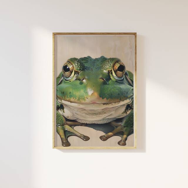 Vintage Japanese Frog Print Nature Illustration, Home Decor - image 1