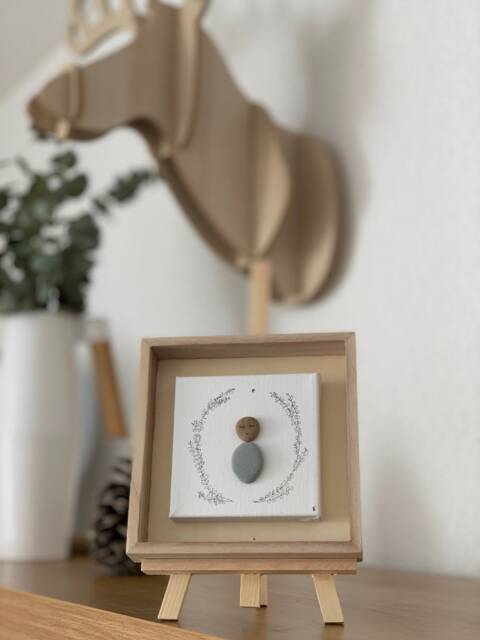 Pebble Art Gift Picture Frame. Love. Lovers. Baby. Birth. Child