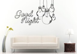 Good Night Words Hanging Light Bulbs Sleep Quote Citation Saying Bedroom Sleeping Room Wall Decal Vinyl Sticker Mural Decor L1156 - thumbnail 1
