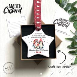 First Christmas As A Family Of Three - New Gift Tree Decoration Home Bauble Couples Baby - thumbnail 1