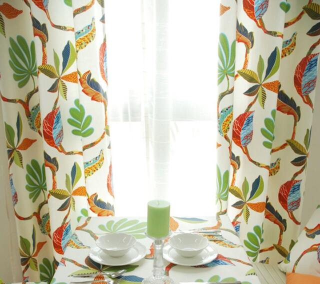 Window Curtain Panel/Window Treatment/Bedroom Drape/Kitchen/Child Playroom/Bathroom Shower Curtain/Nursery-Summer Palm Tropical, Gift - image 1