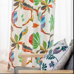 Window Curtain Panel/Window Treatment/Bedroom Drape/Kitchen/Child Playroom/Bathroom Shower Curtain/Nursery-Summer Palm Tropical, Gift - thumbnail 2