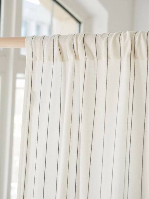 Osborn Linen Sheer Curtain, 2 Colors, Cotton White Curtain For Bedroom Living Room, Custom Panel, 1Pc - image 1