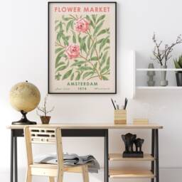 Flower Market Amsterdam Poster, Art Print, Floral Wall Decor, Garden Art, Gift, A1/A2/A3/A4 - thumbnail 3