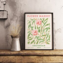 Flower Market Amsterdam Poster, Art Print, Floral Wall Decor, Garden Art, Gift, A1/A2/A3/A4 - thumbnail 2