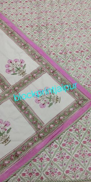 Hand Block Print Cotton Reversible Quilt Dohar, Summer Blanket, Cotton Quilt, King Size Quilt, Blanket & Throws, Cotton Double Bed - image 1