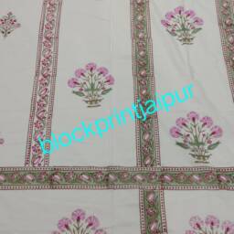 Hand Block Print Cotton Reversible Quilt Dohar, Summer Blanket, Cotton Quilt, King Size Quilt, Blanket & Throws, Cotton Double Bed - thumbnail 3