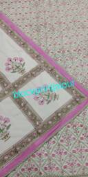 Hand Block Print Cotton Reversible Quilt Dohar, Summer Blanket, Cotton Quilt, King Size Quilt, Blanket & Throws, Cotton Double Bed - thumbnail 1