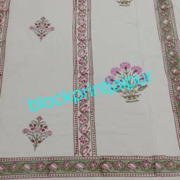 Hand Block Print Cotton Reversible Quilt Dohar, Summer Blanket, Cotton Quilt, King Size Quilt, Blanket & Throws, Cotton Double Bed - thumbnail 4