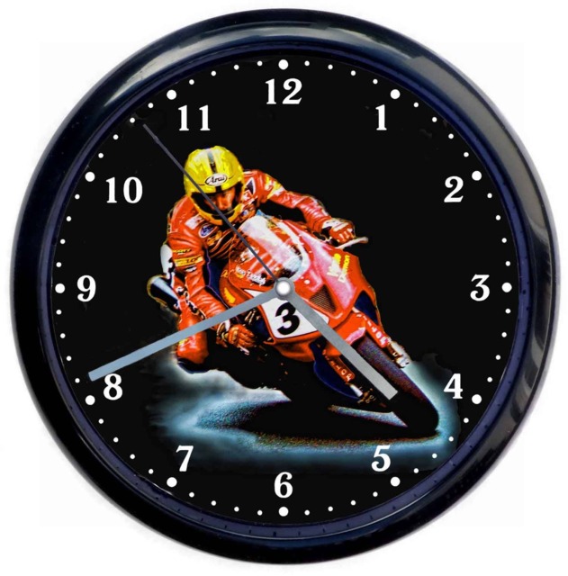 Joey Dunlop Vimto Honda Black Wall Clock