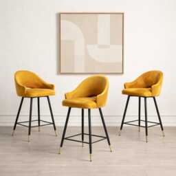 Bar Stools Rose With Black Metal Base - thumbnail 2