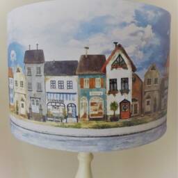 Village Street Lampshade, Shabby Chic , Shaker Style, Rustic House, Free Gift - thumbnail 2