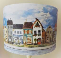 Village Street Lampshade, Shabby Chic , Shaker Style, Rustic House, Free Gift - thumbnail 1