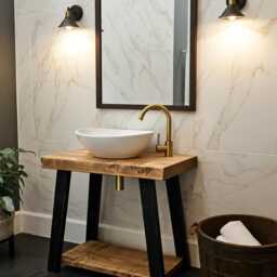 Bathroom Unit Vanity Wooden Storage Handmade - thumbnail 2