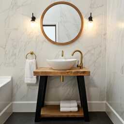 Bathroom Unit Vanity Wooden Storage Handmade - thumbnail 3