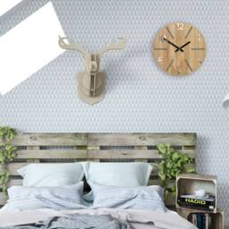 Wood Clock, Large Wall Wall Clock, Aksel Gray, Gift, Decor, Unique Wall, Oak, Clocks, Mirror Gray - thumbnail 3