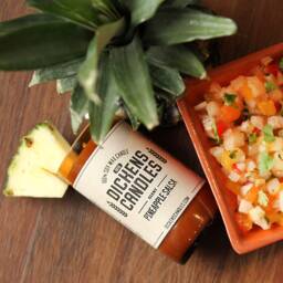 Beer Bottle Candle - Pineapple Salsa 100% Soy Wax Scented Handmade & Recycled Made By Hand in Illinois, Usa - thumbnail 3