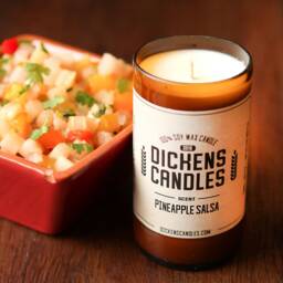 Beer Bottle Candle - Pineapple Salsa 100% Soy Wax Scented Handmade & Recycled Made By Hand in Illinois, Usa - thumbnail 2