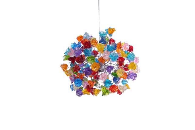 Ceiling Light Fixture With Rainbow Color Roses Pendent For Hall, Bathroom Or Bedroom - image 1