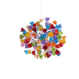 Ceiling Light Fixture With Rainbow Color Roses Pendent For Hall, Bathroom Or Bedroom - thumbnail 2