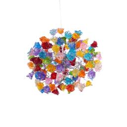 Ceiling Light Fixture With Rainbow Color Roses Pendent For Hall, Bathroom Or Bedroom - thumbnail 3
