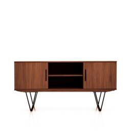 Mid-Century Sideboard, Dresser, Commode, Credenza Made Of Oak Veneer - Teak Colour Livlo T-S15
