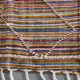 Handmade Moroccan Berber Rug Colorful Diamond Pattern Wool Flatweave - thumbnail 3