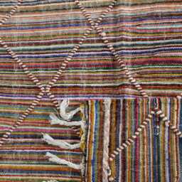 Handmade Moroccan Berber Rug Colorful Diamond Pattern Wool Flatweave - thumbnail 4