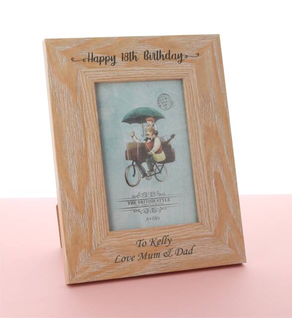 Personalised Engraved Wooden Photo Frame Birthday Mum 18Th 21st 30Th 40Th Gift - image 1